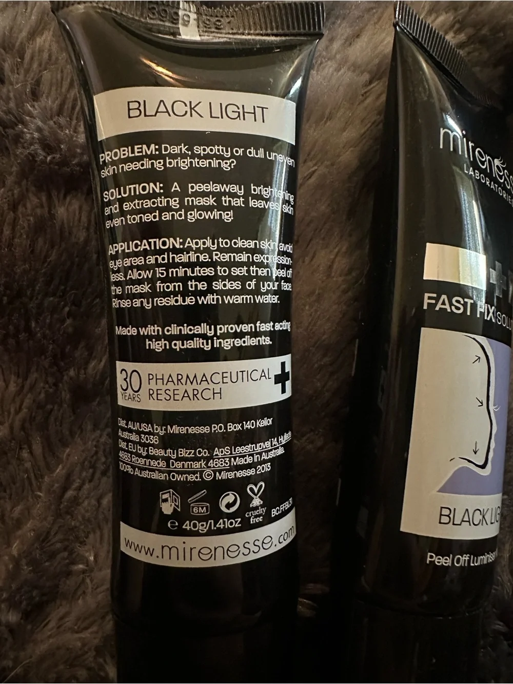 New Mirenesse Fast Fix Solutions Black Light Peel Off Luminiser Mask (2-pack)